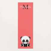 Monogramm Niedlich Sitzen Panda Personalisiert Lac Yogamatte (Rückseite)