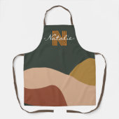 Monogramm niedliche Farbpalette Grün und Rosa Schürze (Vorderseite)