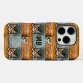 Monogramm Niedliche Katzen Geknetete, Girl-Persona Case-Mate iPhone Hülle (Rückseite (Horizontal))