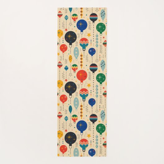 Monogramm niedliche Kontrastnähte und beige Orname Yogamatte (Rückseite)