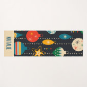 Monogramm niedliche Kontrastnähte und beige Orname Yogamatte (Vorderseite (Horizontal))