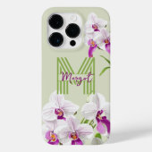 Monogramm niedliche Orchiale Case-Mate iPhone Hülle (Rückseite)