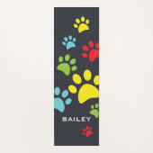 Monogramm Niedliche Paw-Prints Yogamatte (Vorderseite)