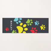 Monogramm Niedliche Paw-Prints Yogamatte (Vorderseite (Horizontal))