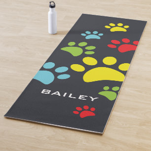 Monogramm Niedliche Paw-Prints Yogamatte