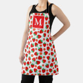 Monogramm niedliche Rot- und Weißsommer-Erdbeeren Schürze (InSitu)