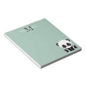 Monogramm Niedliche Sitze Panda Personalisiert Notizblock (angewinkelt)