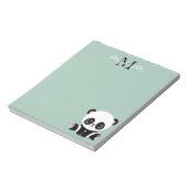 Monogramm Niedliche Sitze Panda Personalisiert Notizblock (Rotiert)