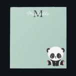 Monogramm Niedliche Sitze Panda Personalisiert Notizblock<br><div class="desc">Monogram Niedlich Sitting Panda Personalisiert Sage Notepads verfügt über einen niedlichen Panda Bär,  der auf einem grünen Hintergrund auf dem Boden sitzt. Personalisieren Sie Ihre Monografie und Ihren Namen,  indem Sie den Text in den dafür vorgesehenen Textfeldern bearbeiten. Entworfen von ©Evco Studio www.zazzle.com/store/evcostudio</div>