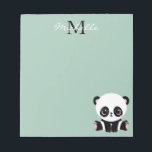 Monogramm Niedliche Sitze Panda Personalisiert Notizblock<br><div class="desc">Monogram Niedlich Sitting Panda Personalisiert Sage Notepads verfügt über einen niedlichen Panda Bär,  der auf einem grünen Hintergrund auf dem Boden sitzt. Personalisieren Sie Ihre Monografie und Ihren Namen,  indem Sie den Text in den dafür vorgesehenen Textfeldern bearbeiten. Entworfen von ©Evco Studio www.zazzle.com/store/evcostudio</div>