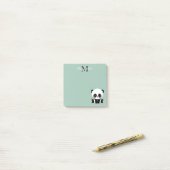 Monogramm Niedliche Sitze Panda Personalisiert Post-it Klebezettel (Auf Schreibtisch)