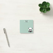 Monogramm Niedliche Sitze Panda Personalisiert Post-it Klebezettel (Büro)