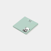 Monogramm Niedliche Sitze Panda Personalisiert Post-it Klebezettel (angewinkelt)