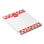 Monogramm niedliche Sommerstrawberries Notizblock (angewinkelt)