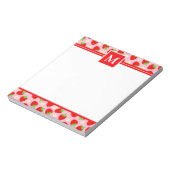 Monogramm niedliche Sommerstrawberries Notizblock (Rotiert)