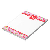 Monogramm niedliche Sommerstrawberries Notizblock (Rotiert)