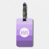 Monogramm Niedliche Streifen Girly Gepäckanhänger (Rückseite vertikal)