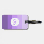 Monogramm Niedliche Streifen Girly Gepäckanhänger (Rückseite horizontal)