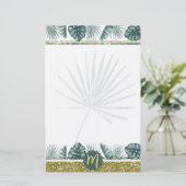 Monogramm niedliche tropische wasserfarbige Blätte Briefpapier (Stehend Vorderseite)