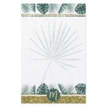 Monogramm niedliche tropische wasserfarbige Blätte