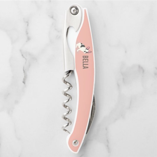 Monogramm Niedlicher Bulldog Kellnermesser (Vorderseite)