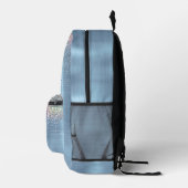 Monogramm niedlicher eisblauer Glitzer Bedruckter Rucksack (Rechts)