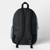 Monogramm niedlicher eisblauer Glitzer Bedruckter Rucksack (Rückseite)
