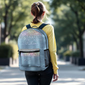 Monogramm niedlicher eisblauer Glitzer Bedruckter Rucksack