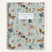 Monogramm niedlicher Hunde Notizblock (Vorderseite)