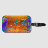 Monogramm niedlicher irisierender orangefarbener G Gepäckanhänger (Vorderseite (Horizontal))