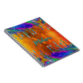 Monogramm niedlicher irisierender orangefarbener G Notizblock (Rechte Seite)