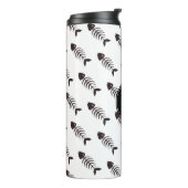 Monogramm niedlicher schwarzer Fischknochen Thermosbecher (Nach links gedreht)