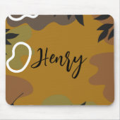 Monogramm Niedlicher Senf Abstrakter Hintergrund u Mousepad (Vorne)