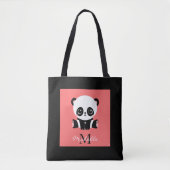 Monogramm niedlicher Sitzpanda personalisierter La Tasche (Vorderseite)