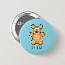 Monogramm niedlicher Teddybär auf blau