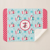 Monogramm Niedlicher Weihnachtsfeiertag Sherpadecke (Vorderseite (Horizontal))