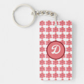 Monogramm niedliches florales Retro initiales Schlüsselanhänger (Vorderseite)