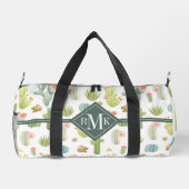 Monogramm | Niedliches Kaktus Stehendes Muster Duffle Bag (Rückseite)