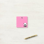 Monogramm Niedliches Sitzen Panda Personalisiert r Post-it Klebezettel (Auf Schreibtisch)