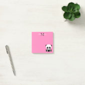 Monogramm Niedliches Sitzen Panda Personalisiert r Post-it Klebezettel (Büro)