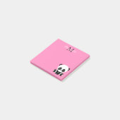 Monogramm Niedliches Sitzen Panda Personalisiert r Post-it Klebezettel (angewinkelt)