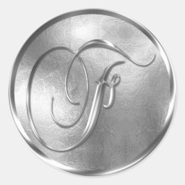 Monogramm NONMETALLIC Silver Umschlag Aufkleber