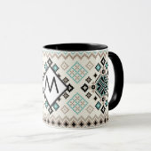 Monogramm Nordic Cross Stitch Muster Tasse (VorderseiteRechts)