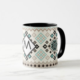 Monogramm Nordic Cross Stitch Muster Tasse