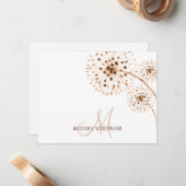 Monogramm-Note-Karte für rustikale Blume Mitteilungskarte (Vorderseite/Rückseite Beispiel)