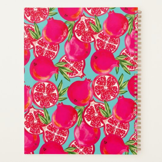 Monogramm-Notebook mit Granatapfelfarbe Planer (Rückseite)