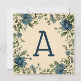 Monogramm-Notecards in Astronaut, blau und grün Feiertagskarte