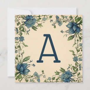 Monogramm-Notecards in Astronaut, blau und grün Feiertagskarte
