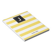 Monogramm Notepad Gelbe Streifen, schwarz Notizblock (angewinkelt)