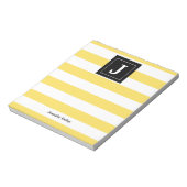 Monogramm Notepad Gelbe Streifen, schwarz Notizblock (Rotiert)